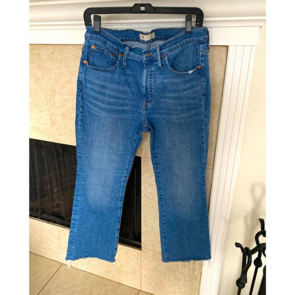 Madewell Women’s Mid-Rise Kick Out Jeans Size 30 Blue Denim Stretch 5-Pocket